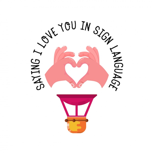 Download Saying i love you in sign language | Premium Vector
