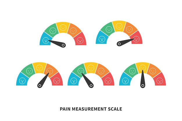 Premium Vector | Scale pain round chart concept set vector illustration