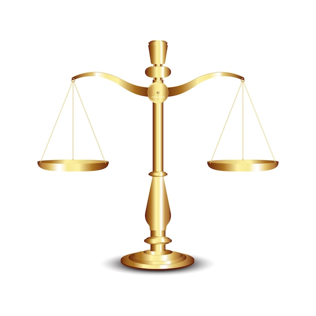 Premium Vector | Scales, gold scales of justice isolated on white