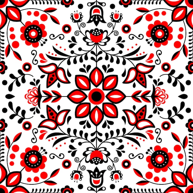 Premium Vector Scandinavian Folk Art Seamless Pattern