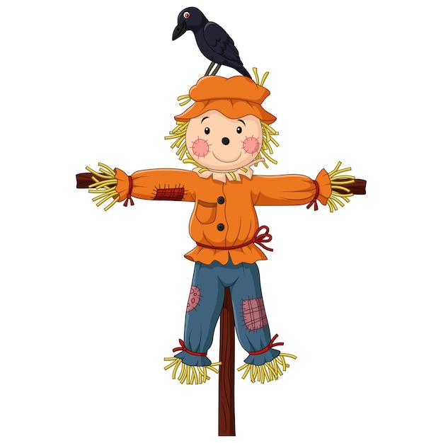 Download Scarecrow cartoon Vector | Premium Download