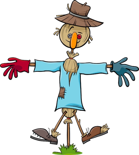 Premium Vector | Scarecrow character cartoon