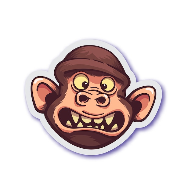 Premium Vector | Scared monkey sticker