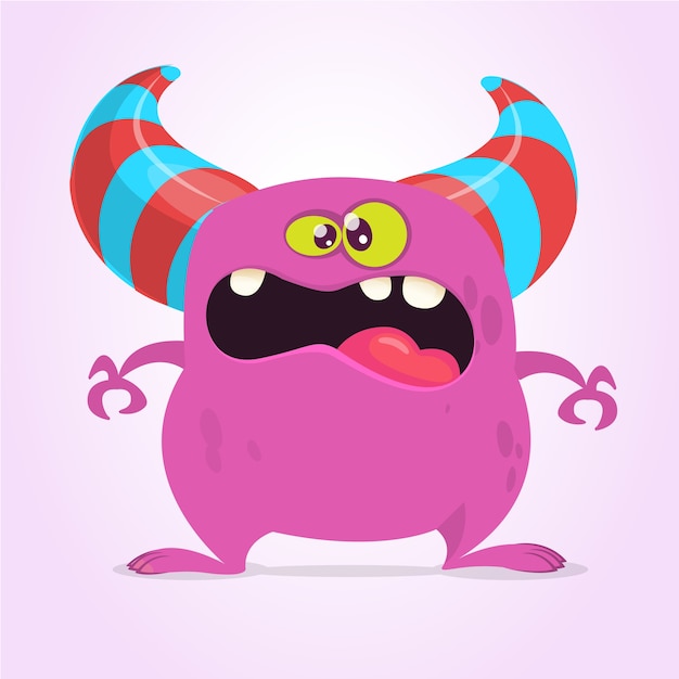 Premium Vector | Scary cute cartoon monster character