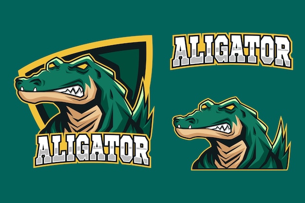 Premium Vector Scary Green Alligator Mascot Esport Logo