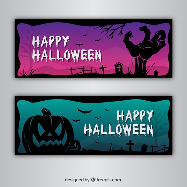 Download Scary halloween banners Vector | Free Download