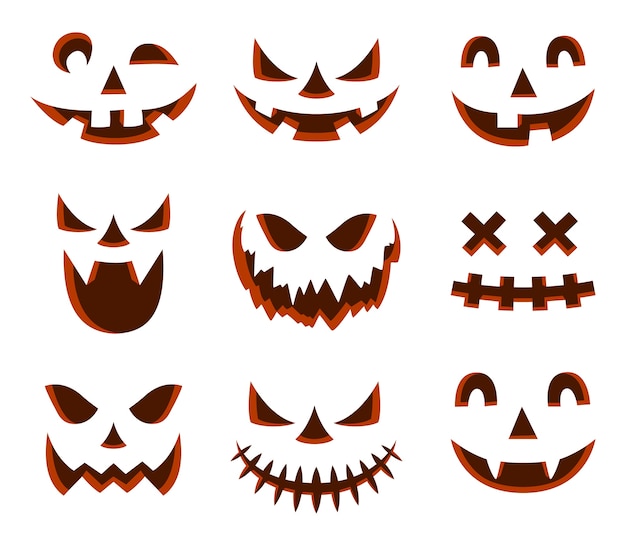 Download Premium Vector | Scary halloween pumpkin face icon