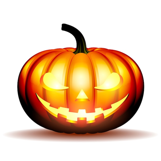 Premium Vector | Scary jack o lantern halloween pumpkin with candle ...