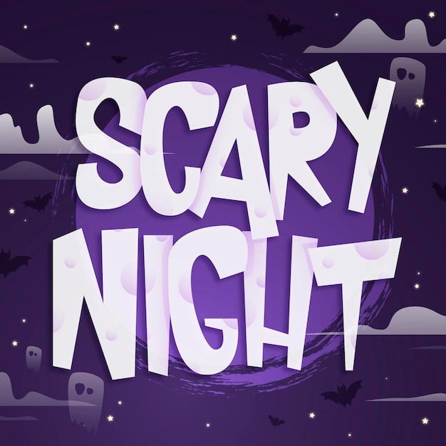 Free Vector | Scary night lettering template