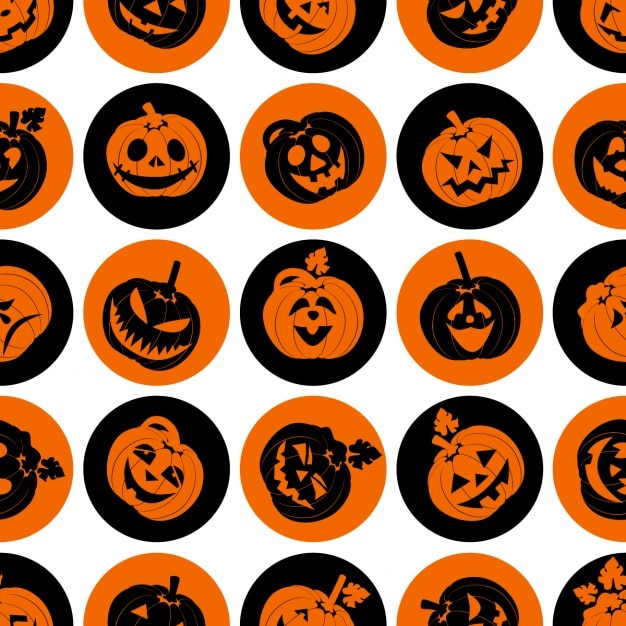 Scary pattern with pumpkins to celebrate\
halloween