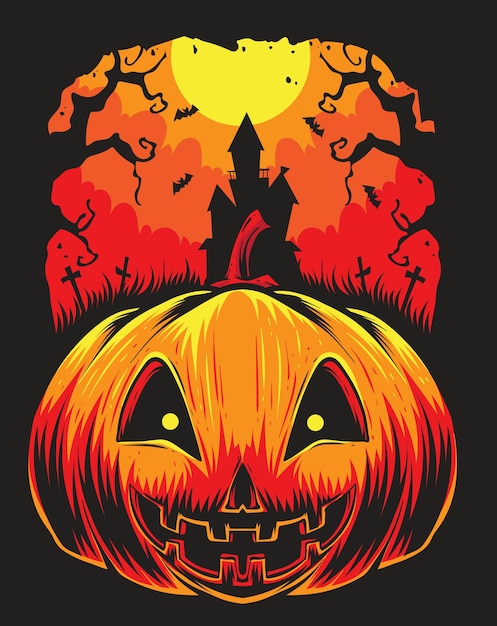 Scary Pumpkins Halloween | Premium Vector