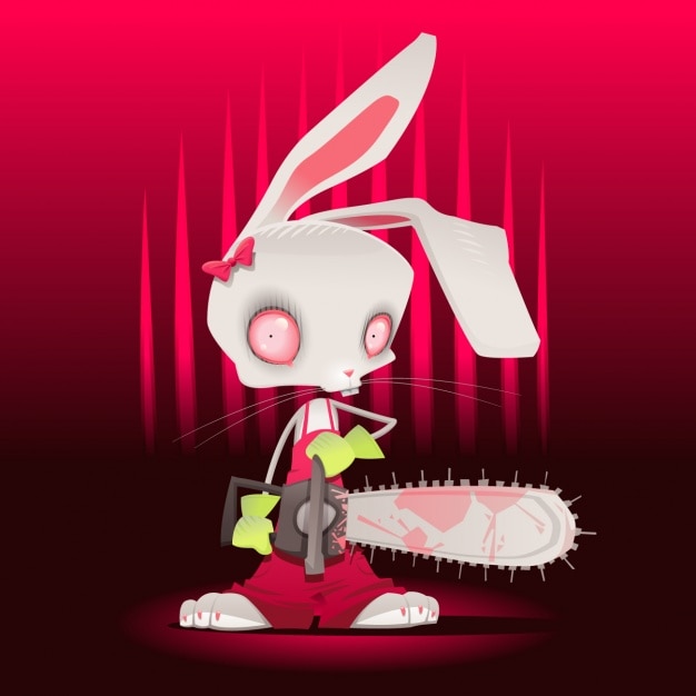 怖いウサギのデザイン 無料のベクター