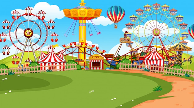 A scene of funfair Vector | Free Download