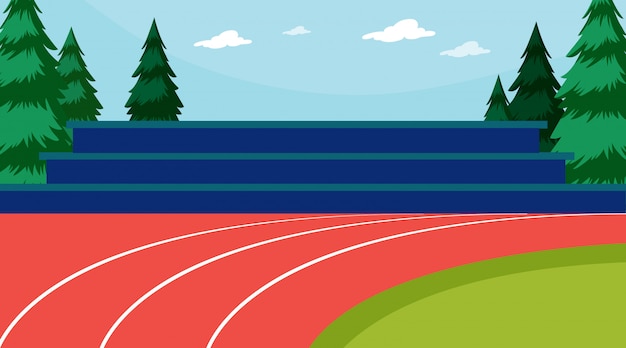 Scene of running track and field | Free Vector