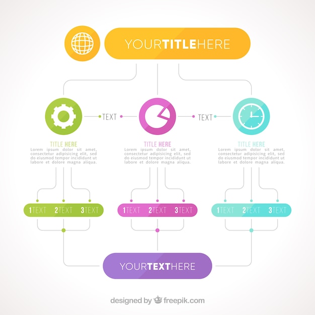 Schematic with infographic elements Free Vector