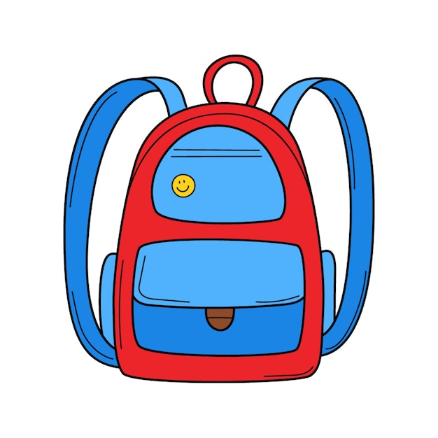 Premium Vector | A school backpack with pockets. doodle. hand-drawn ...