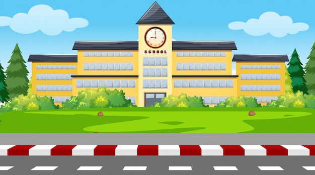 Free Vector | A school building background