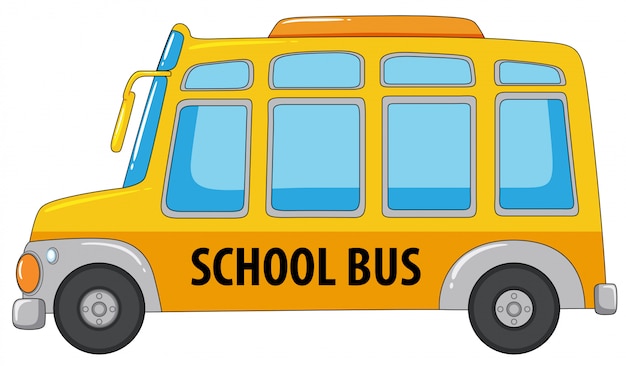 A school bus on white background | Premium Vector