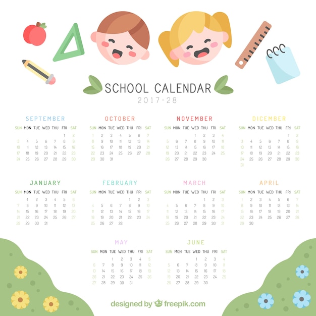 School calendars. Ежемесячный календарь иллюстрированный.