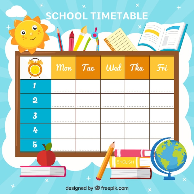 Free Vector | School calendar with elements