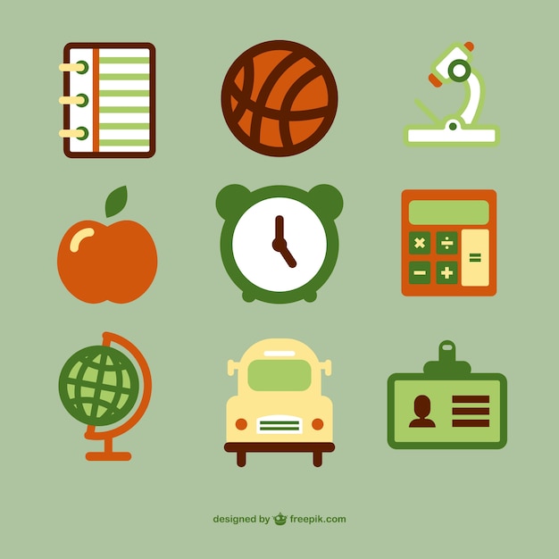 Download Free Vector | School icons collection