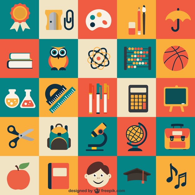 Download Free Vector | School icons pack