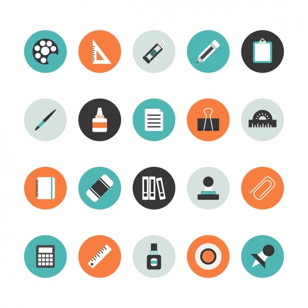 Download Free Vector | School material icon collection
