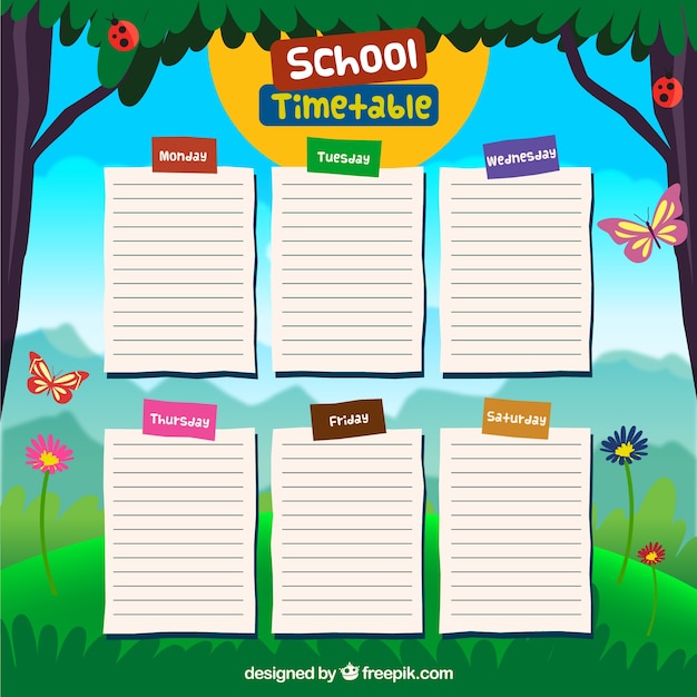 Free Vector | School timetable design