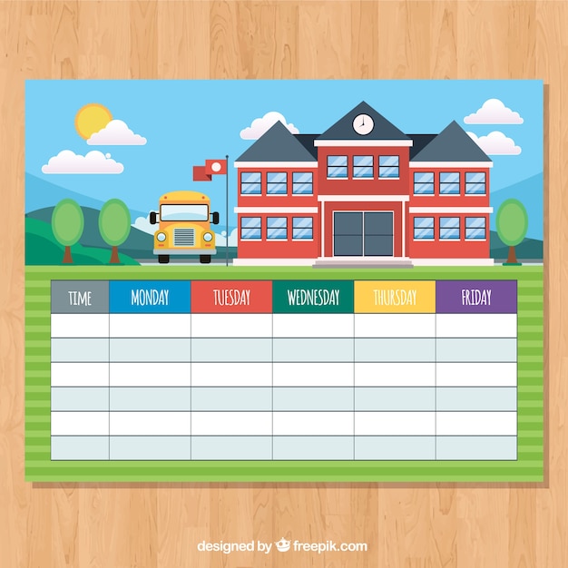 Download School timetable to organize Vector | Free Download