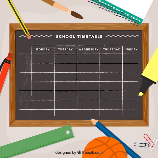 school timetable template blackboard style_23 2147653244