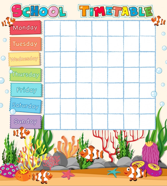 Class Timetable Template Free Download