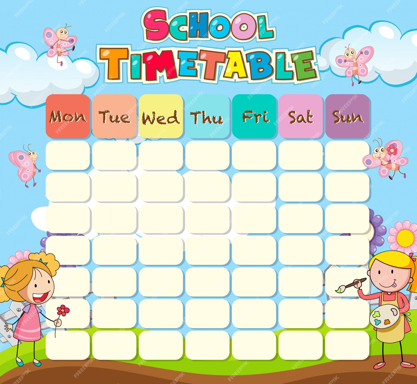 free-vector-school-timetable-template