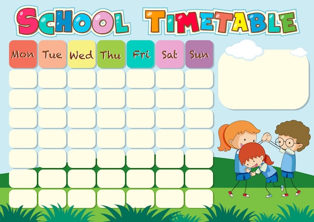 school-timetable-template-premium-vector