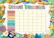 Free Vector School Timetable Template