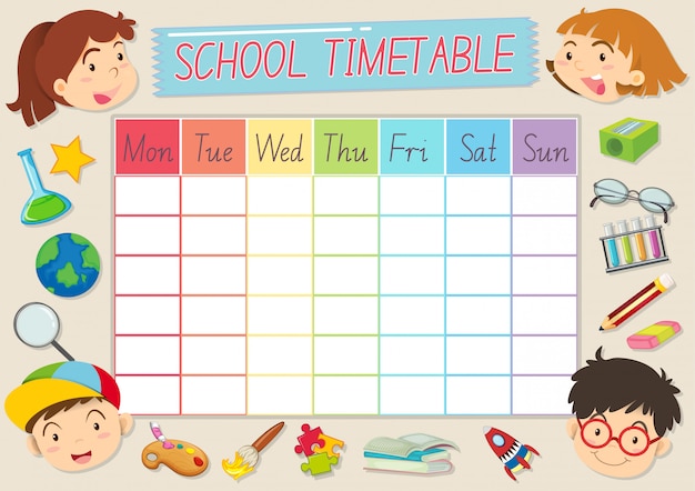 Free Vector | School Timetable Template