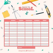 Free Vector School Timetable Template