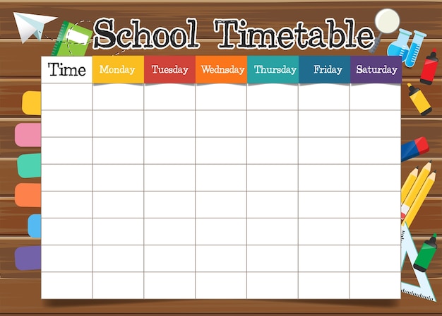 Word School Timetable Template