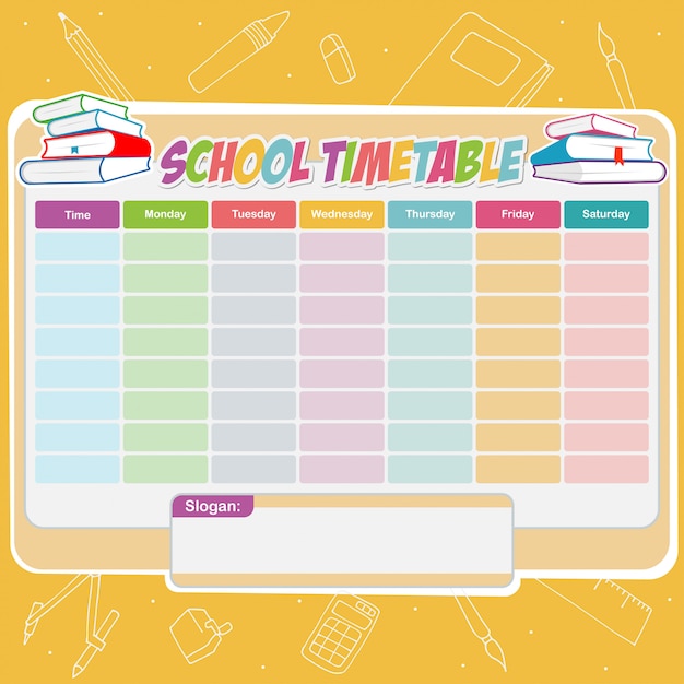 School timetable Vector | Premium Download