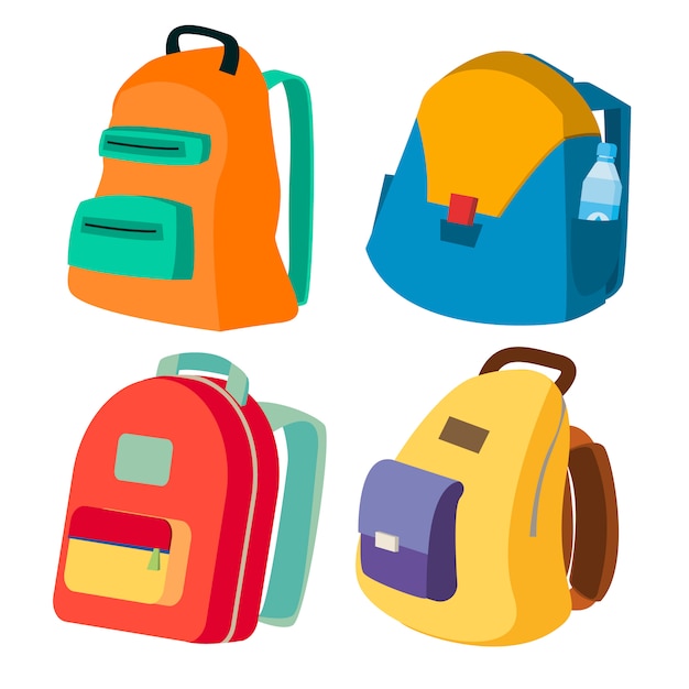 Premium Vector | Schoolbag set