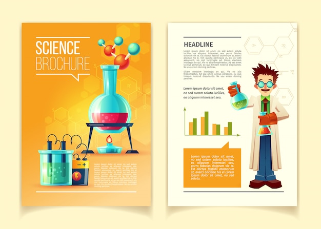 Premium Vector Science Brochure Template Front And Back Side Educational Leaflet
