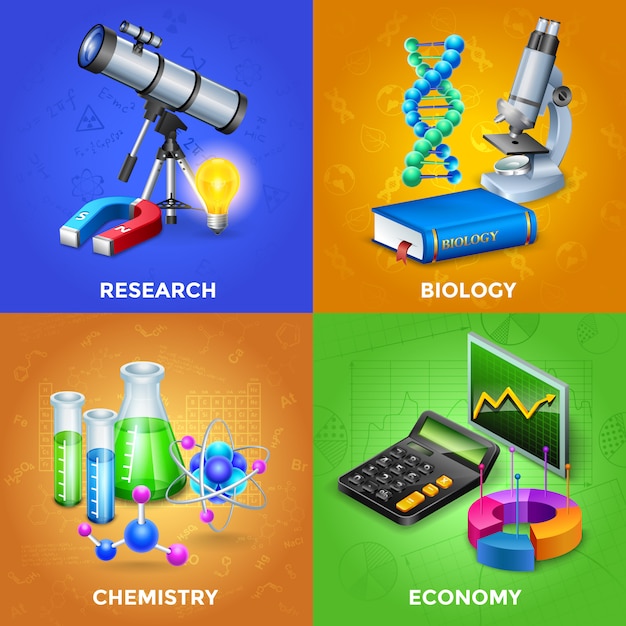 Free Vector | Science design concept set