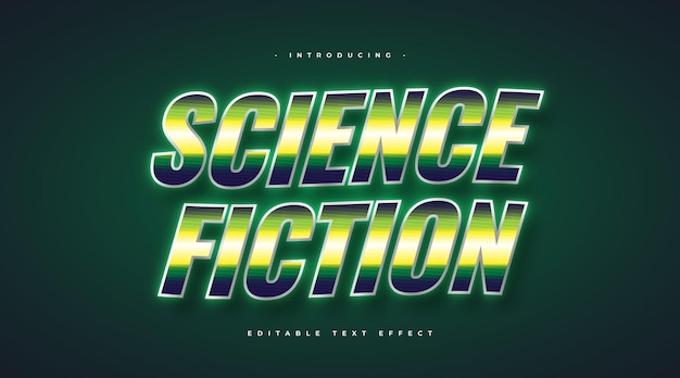 Premium Vector | Science fiction text in retro style with glowing and ...