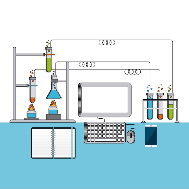 Science lab design, vector illustration eps10 graphic