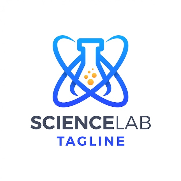  Science lab fun monoline gradient logo