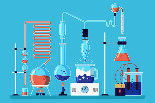 Science lab in hand drawn | Free Vector