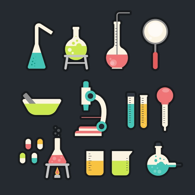 Free Vector | Science lab object collection