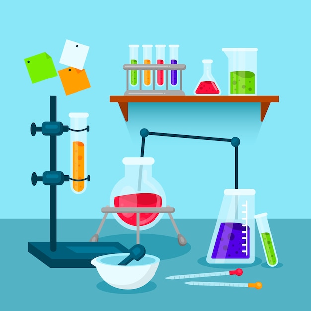 Free Vector | Science lab objects collection