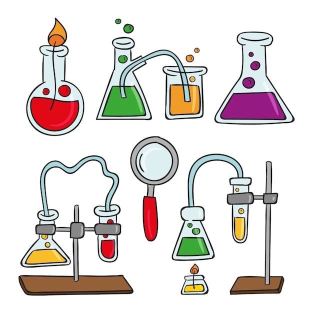 Science lab objects collection | Free Vector