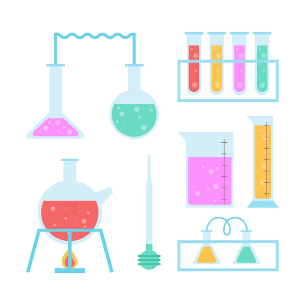 Science lab objects set | Free Vector