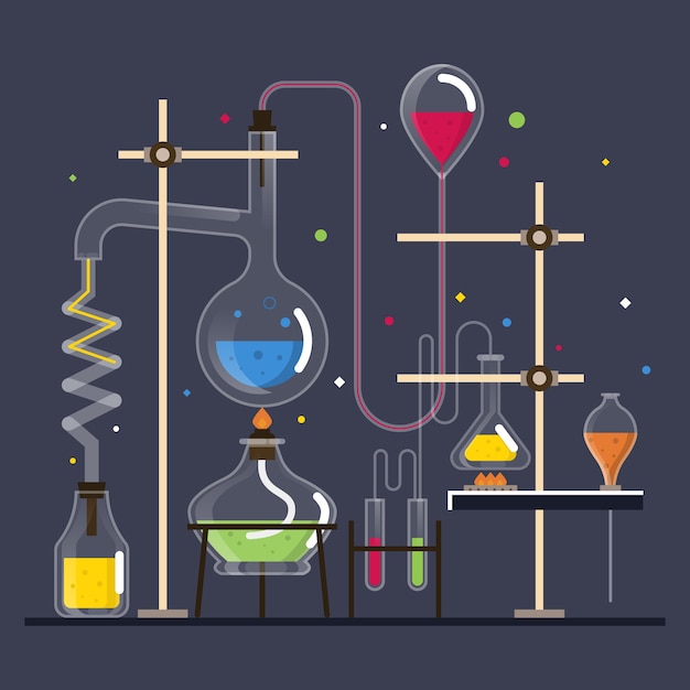 Free Vector | Science lab objects set
